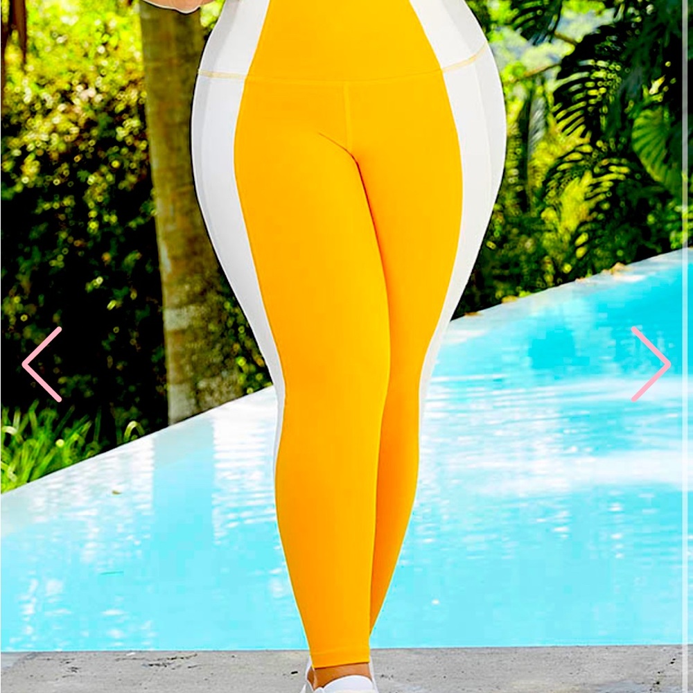Yellow active leggings